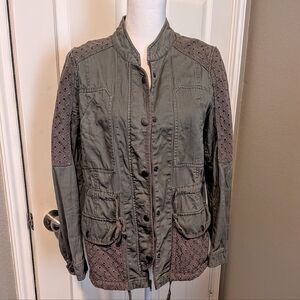 Utility Jacket with Lace Detailing